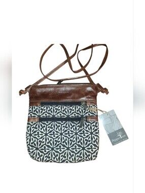 New Pepper Tree Canvas & Lether Mini Crossbody Bag